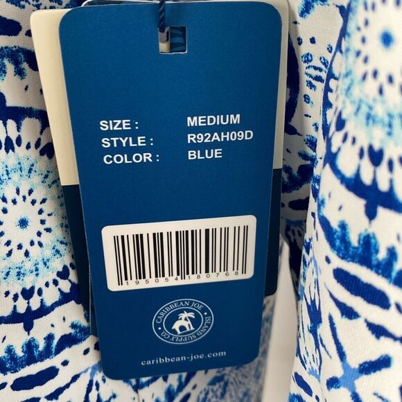 Caribbean Joe Womens UPF 50 Yoke Neck Dress Medallion Blue Sz Medium NWT… - Picture 7 of 10
